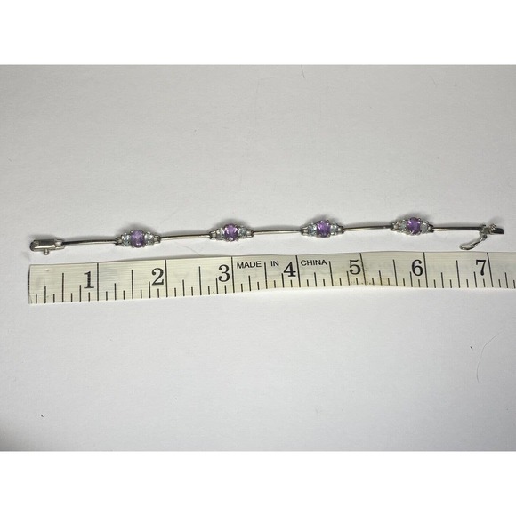 natural amethyst crystal bracelet 925 - Picture 7 of 7